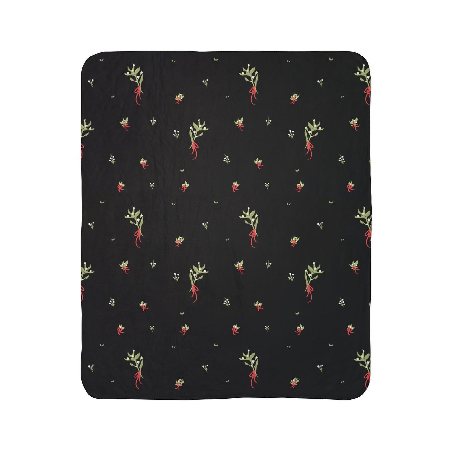 Sophisticated Mistletoe Fleece Sherpa Blanket