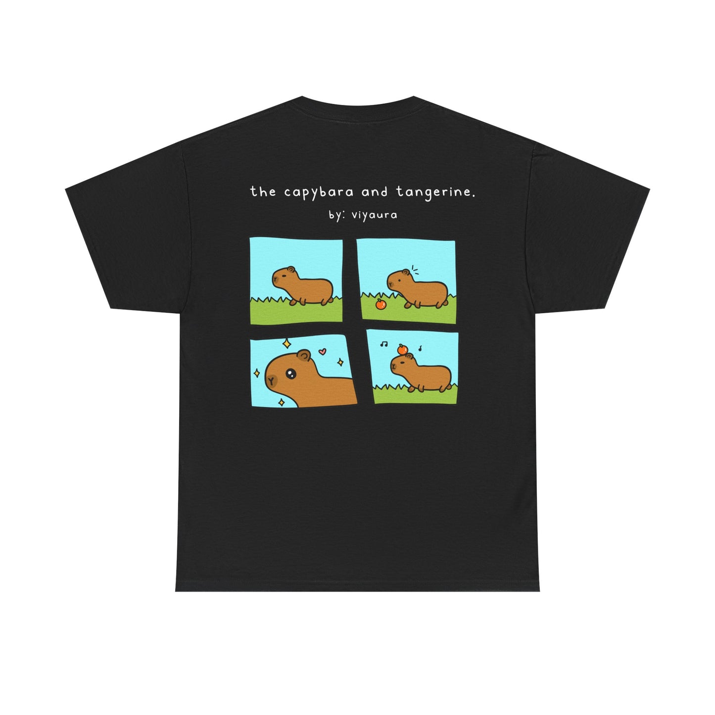 the capybara and tangerine comic tee