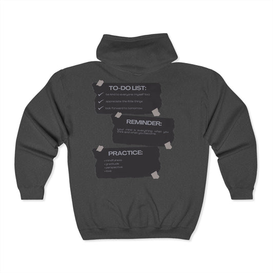 Reminder Notes Full Zip Hooded Sweatshirt