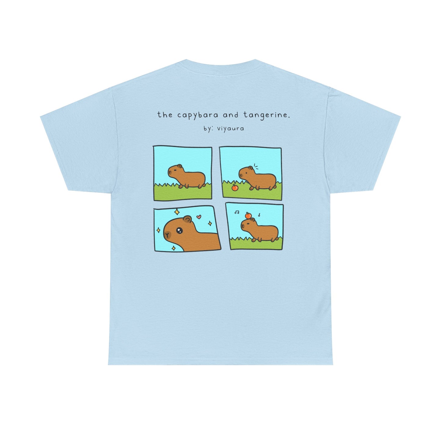 the capybara and tangerine comic tee