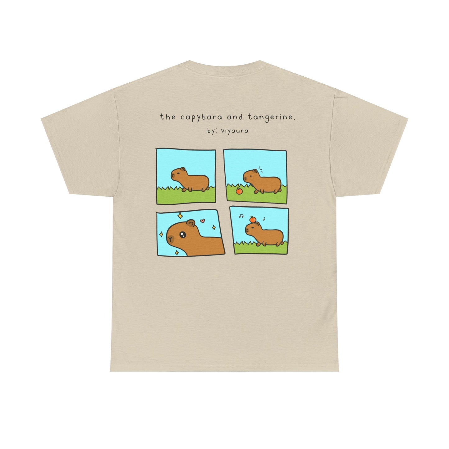 the capybara and tangerine comic tee