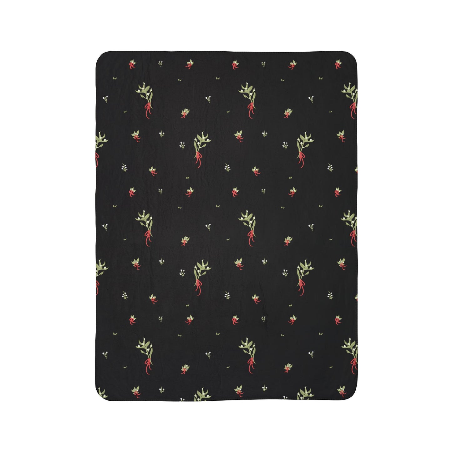 Sophisticated Mistletoe Fleece Sherpa Blanket