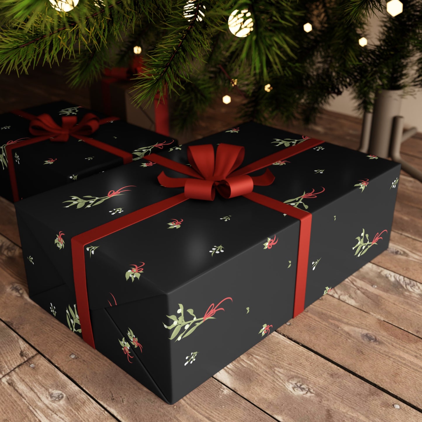 Sophisticated Mistletoe Gift Wrapping (1pc)
