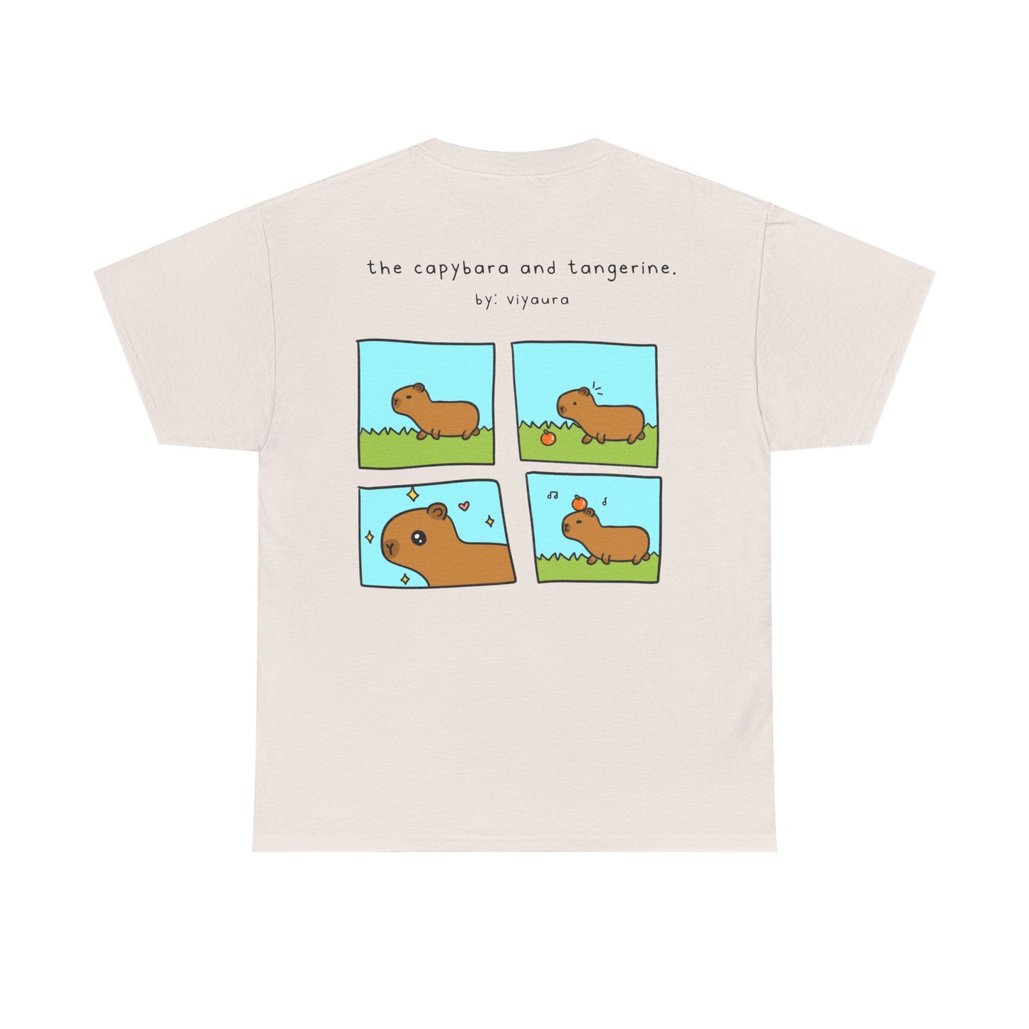 the capybara and tangerine comic tee