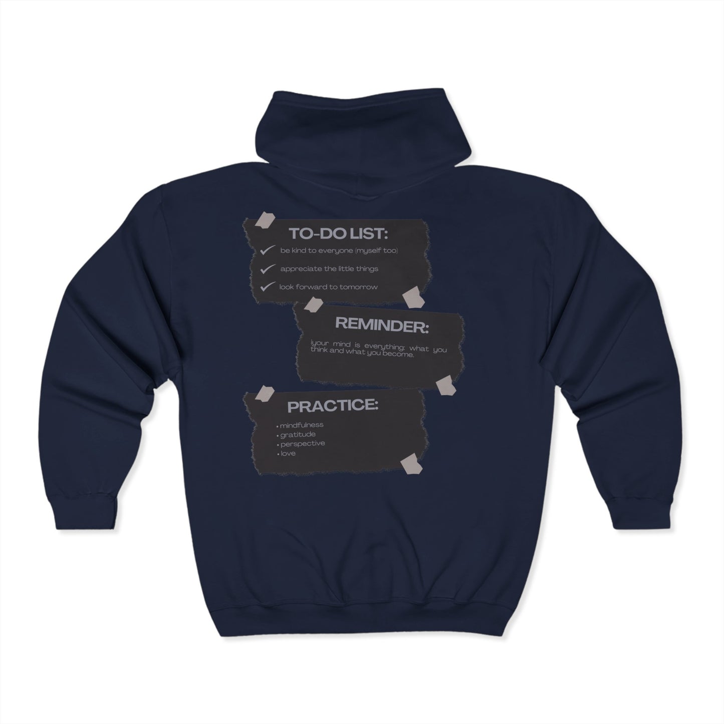 Reminder Notes Full Zip Hooded Sweatshirt