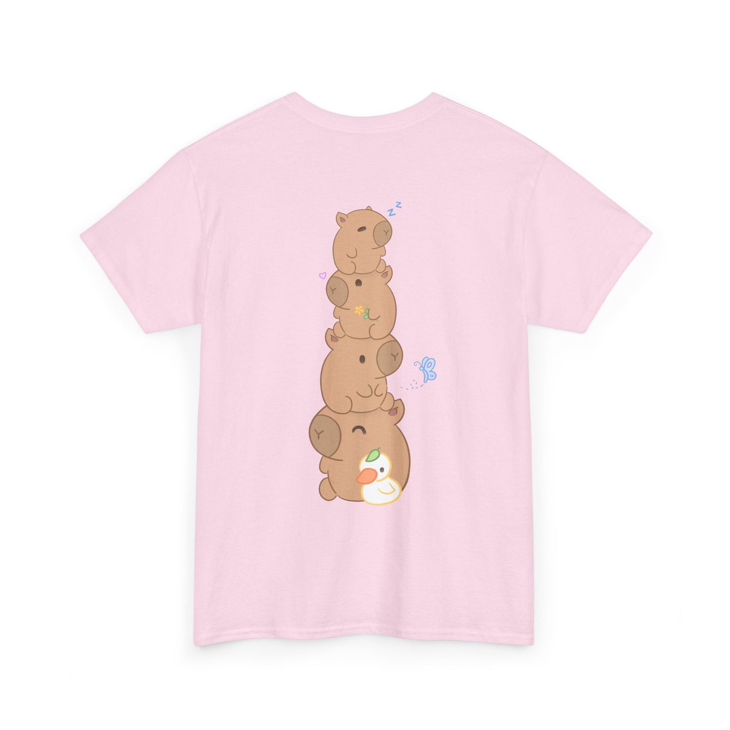 Be Cappy Capybaras Tee with scooter and sunglasses design in Light Pink