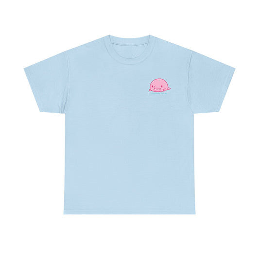 Blobfish Tshirt | Cute Funny Cotton Tee for Animal Lovers in Light Blue
