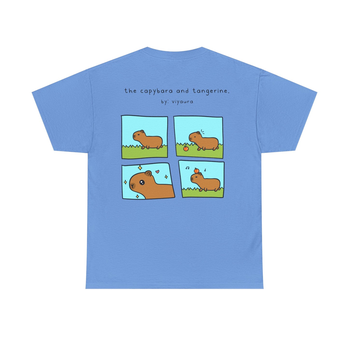 the capybara and tangerine comic tee