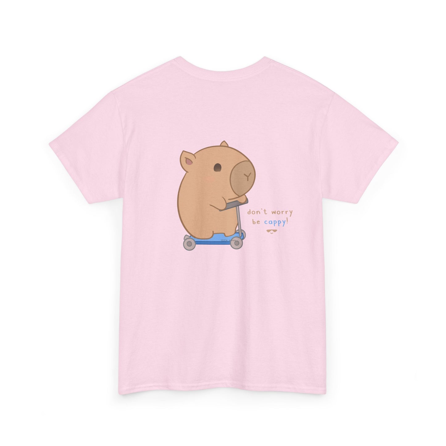 “Be Cappy” Capybaras Tee 2.0 | Funny Scooter Animal Shirt Light Pink