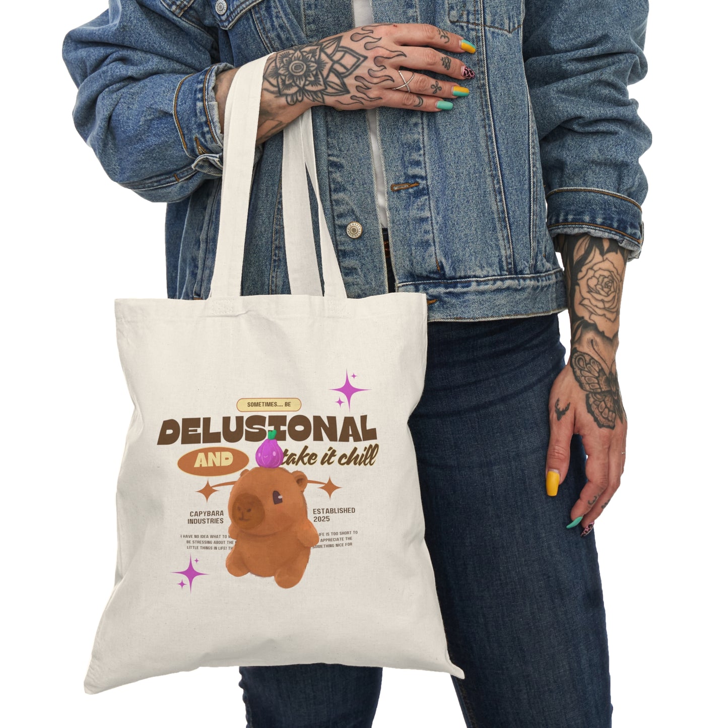 delusional capy tote bag