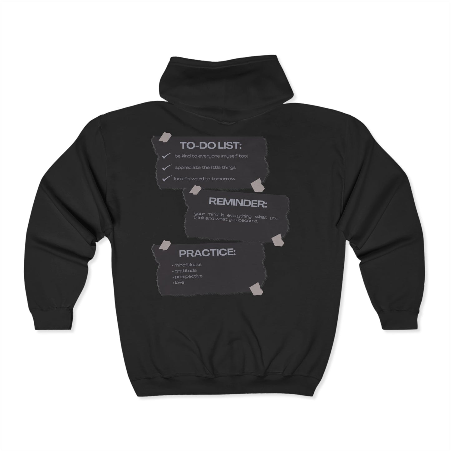 Reminder Notes Full Zip Hooded Sweatshirt