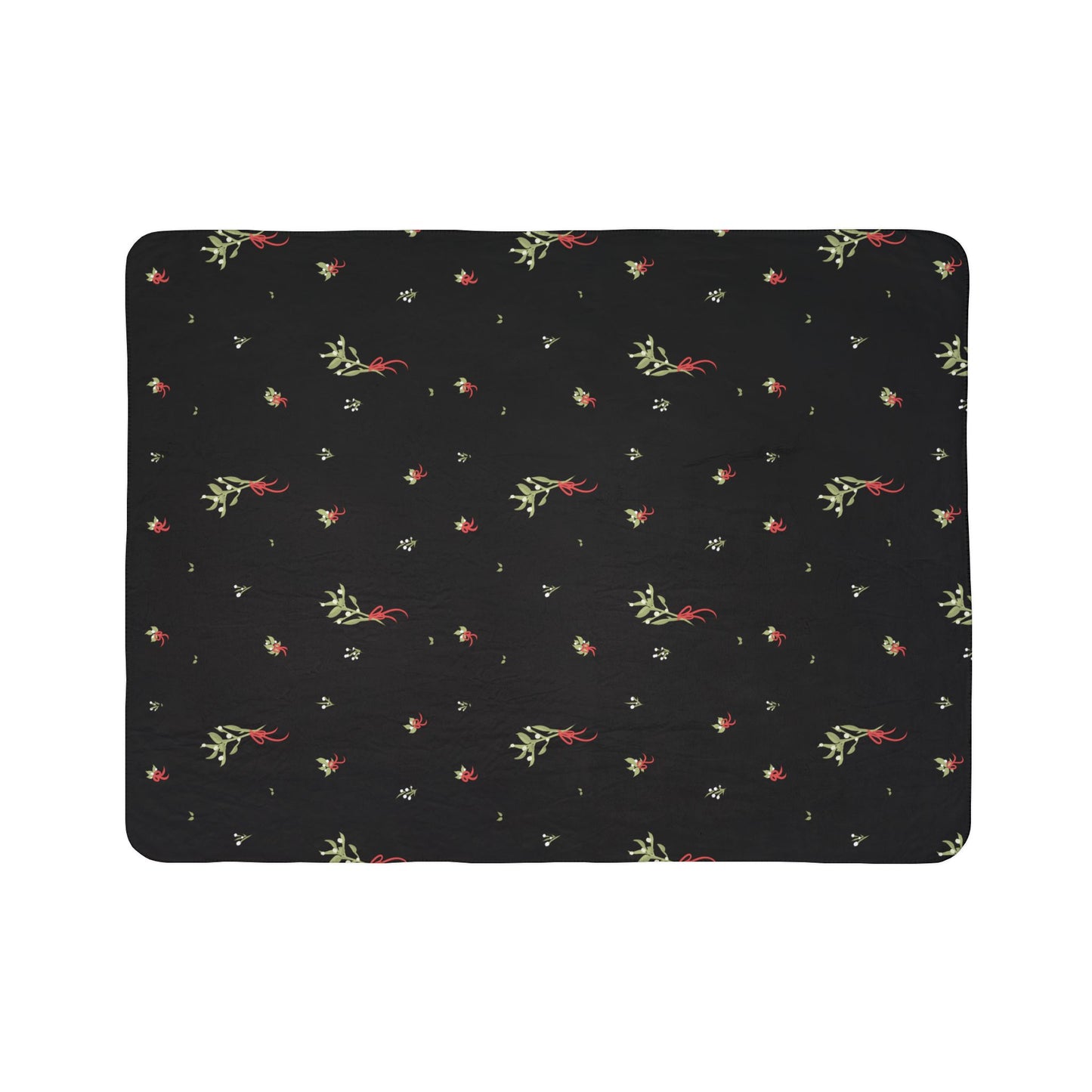 Sophisticated Mistletoe Fleece Sherpa Blanket