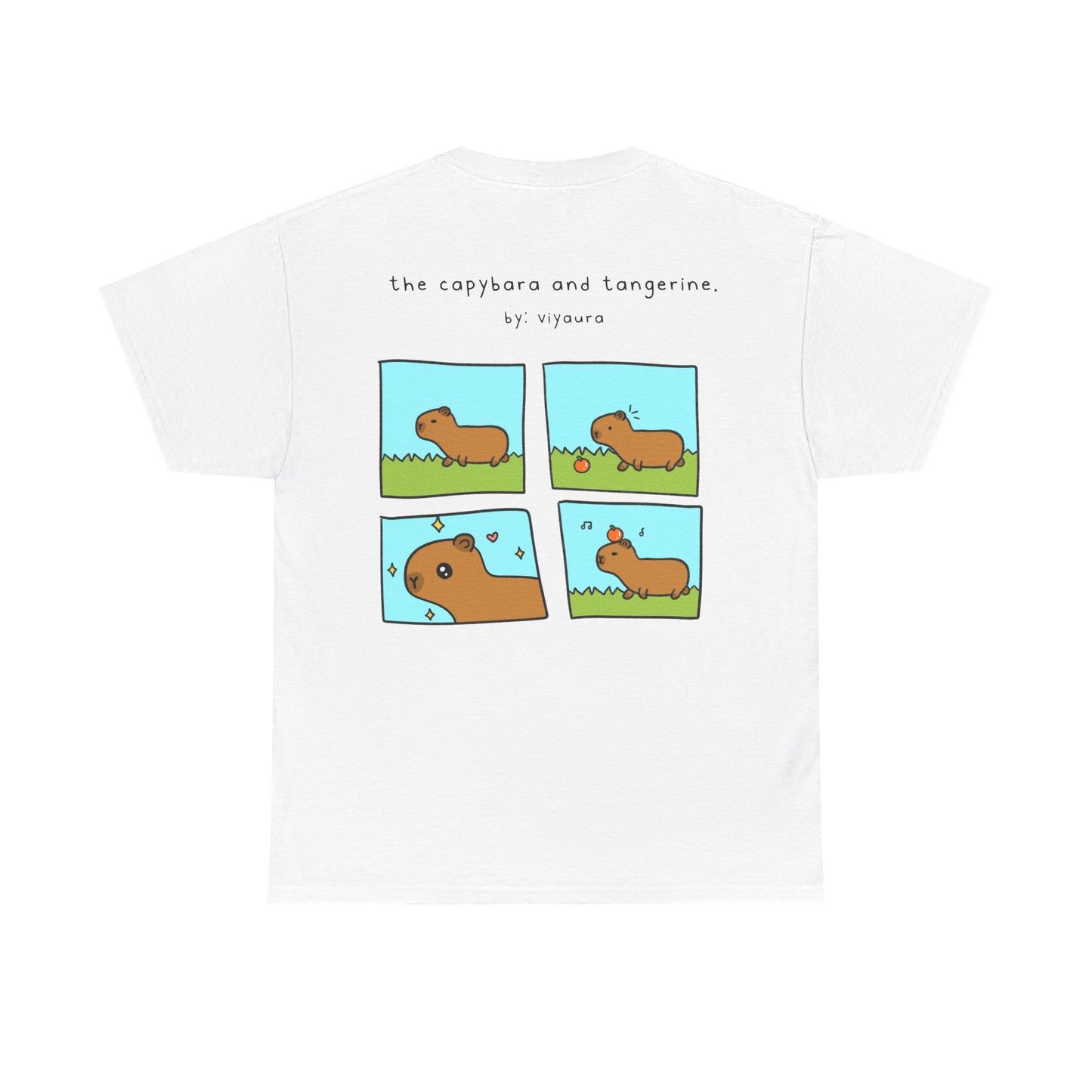 the capybara and tangerine comic tee