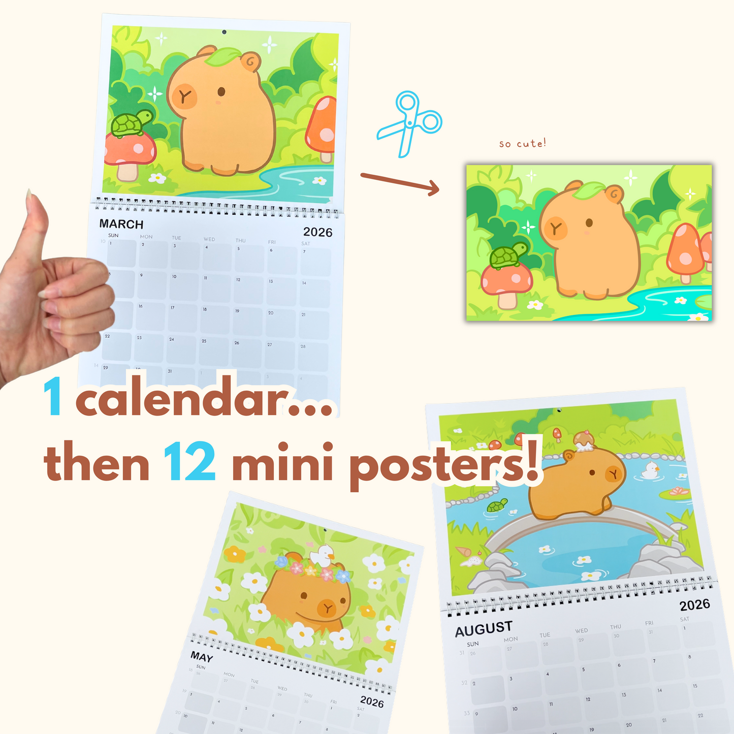 Capybara Calendar 2026
