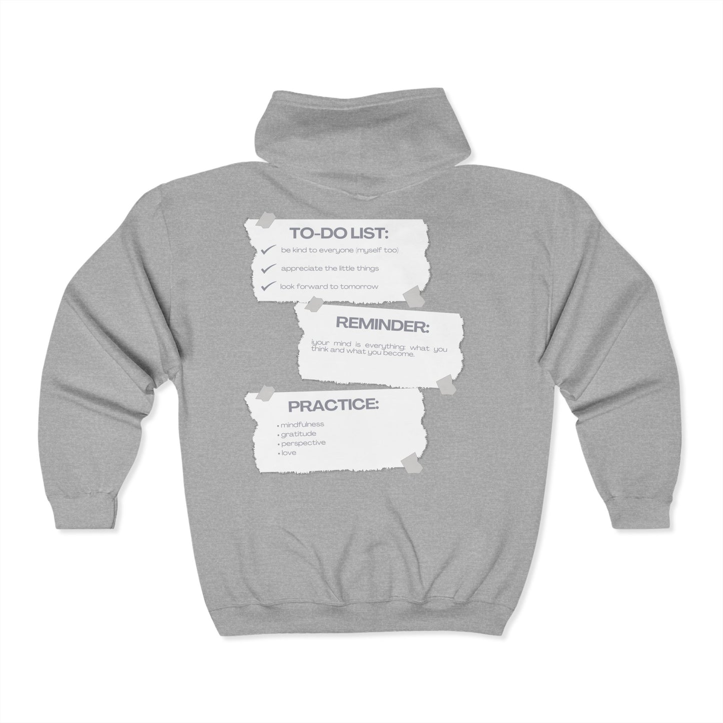Reminder Notes Full Zip Hooded Sweatshirt