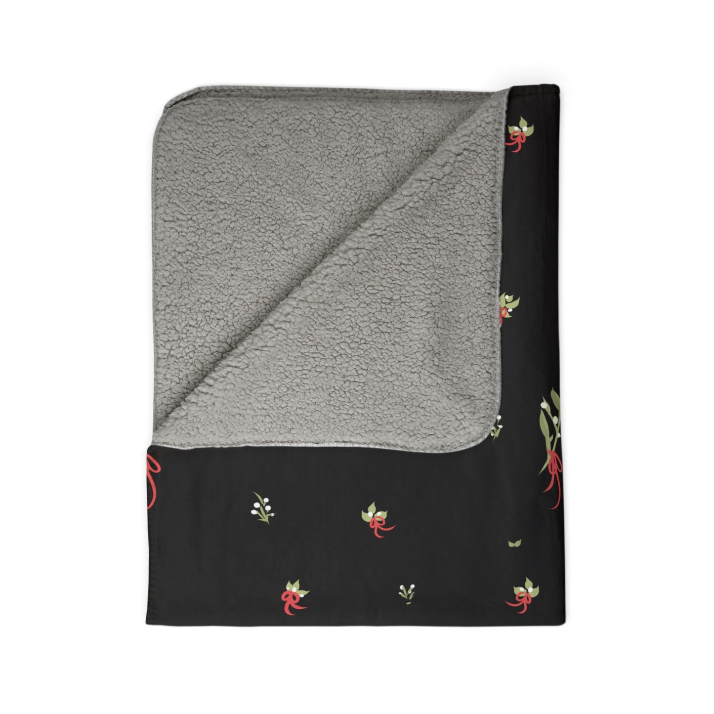 Sophisticated Mistletoe Fleece Sherpa Blanket