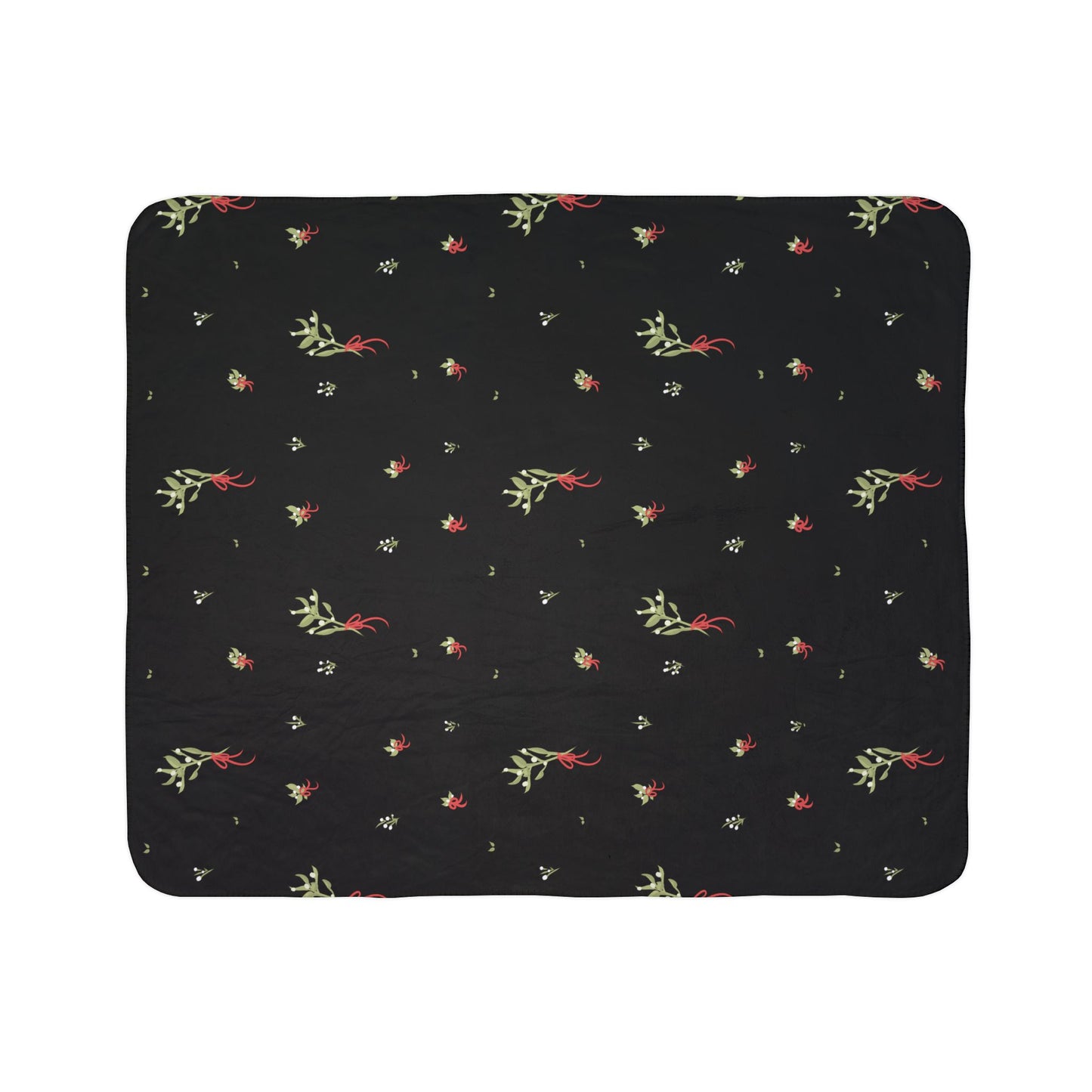 Sophisticated Mistletoe Fleece Sherpa Blanket