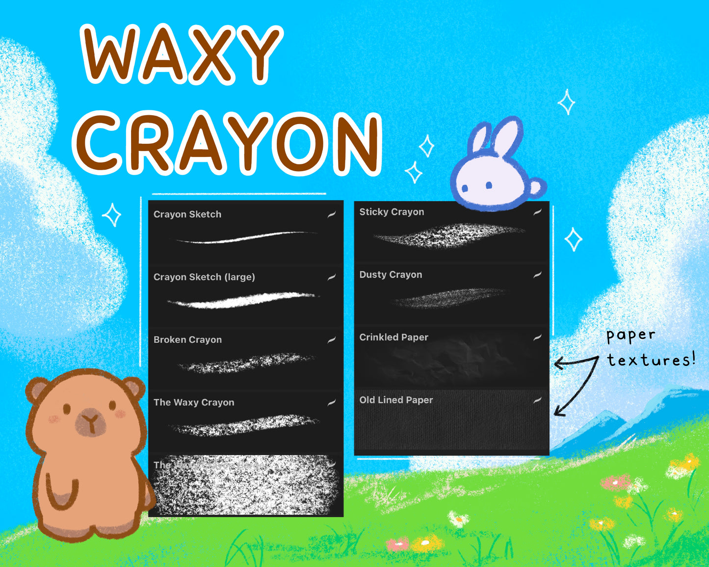 Waxy Crayon Brush Set