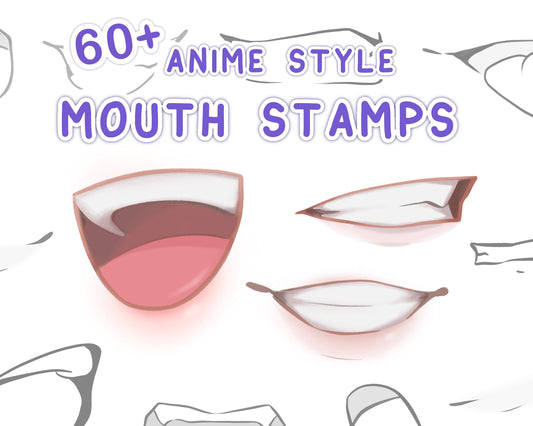 Anime Style Mouth Stamp Brush Set