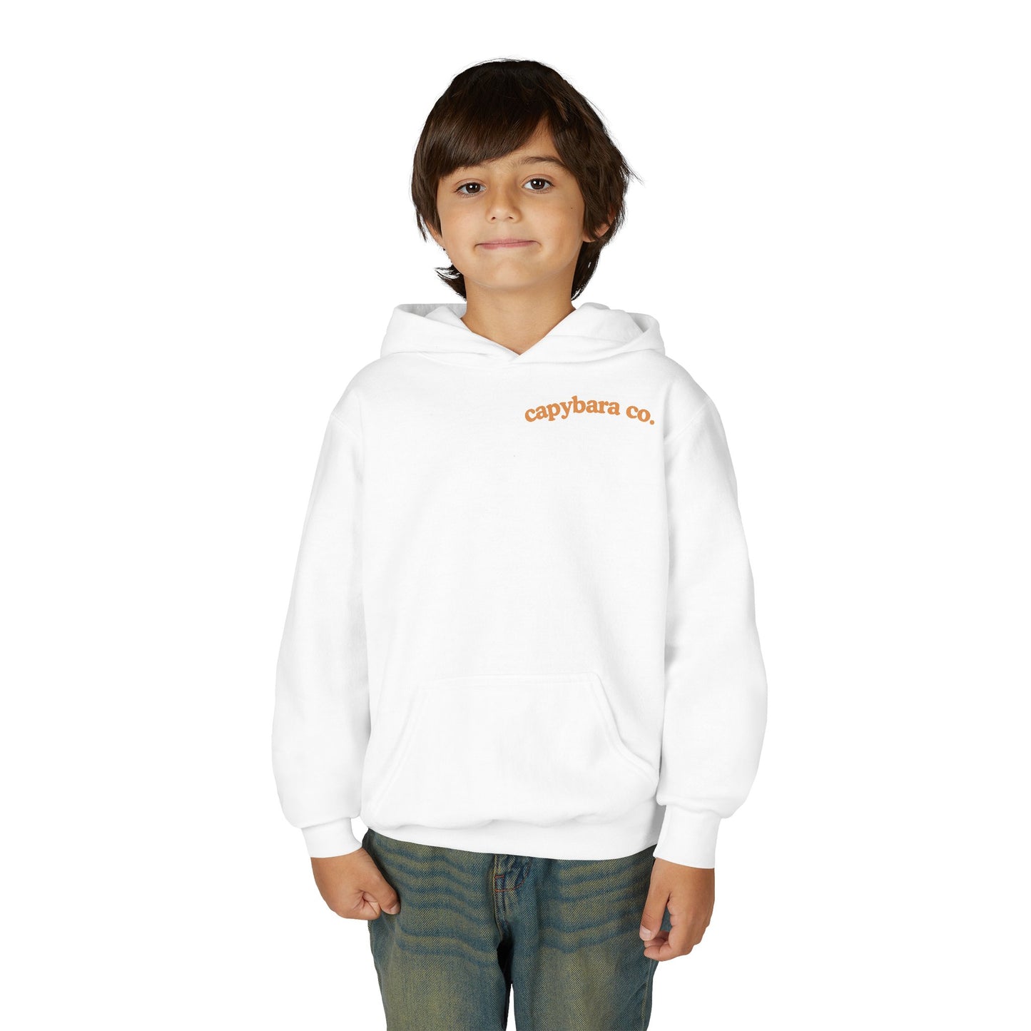 Capybara Bath: Youth Heavy Blend Hooded Sweatshirt
