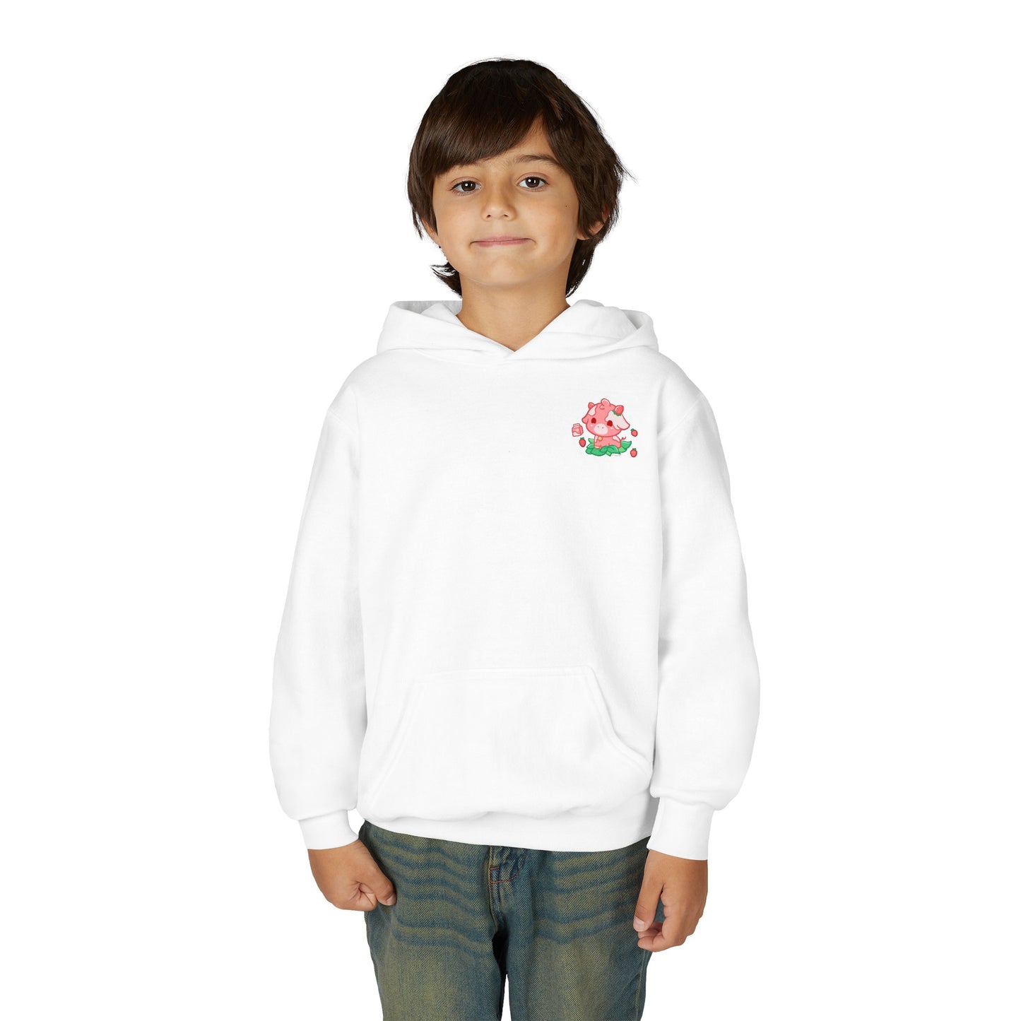 Strawberry Cow: Youth Heavy Blend Hooded Sweatshirt