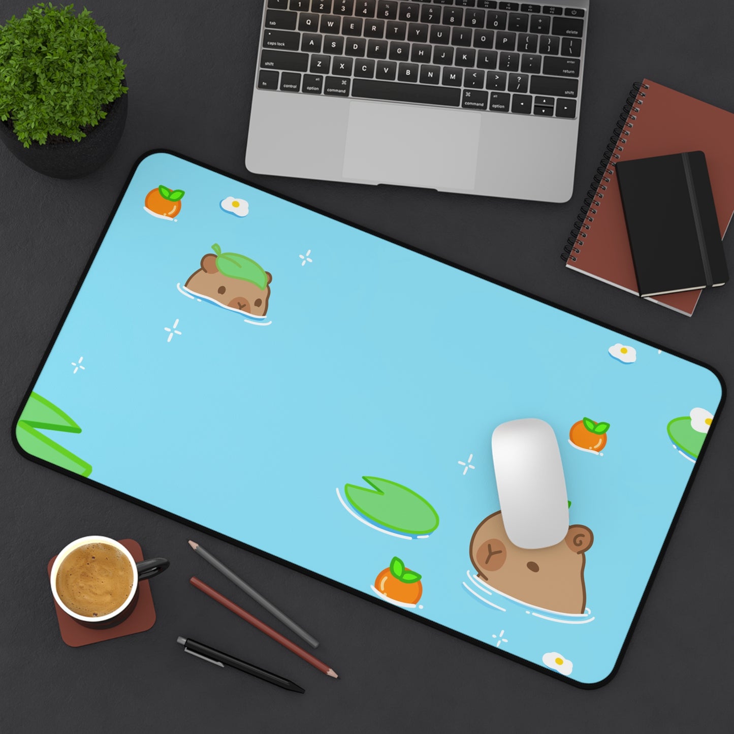 Capybara Pond Desk Mat