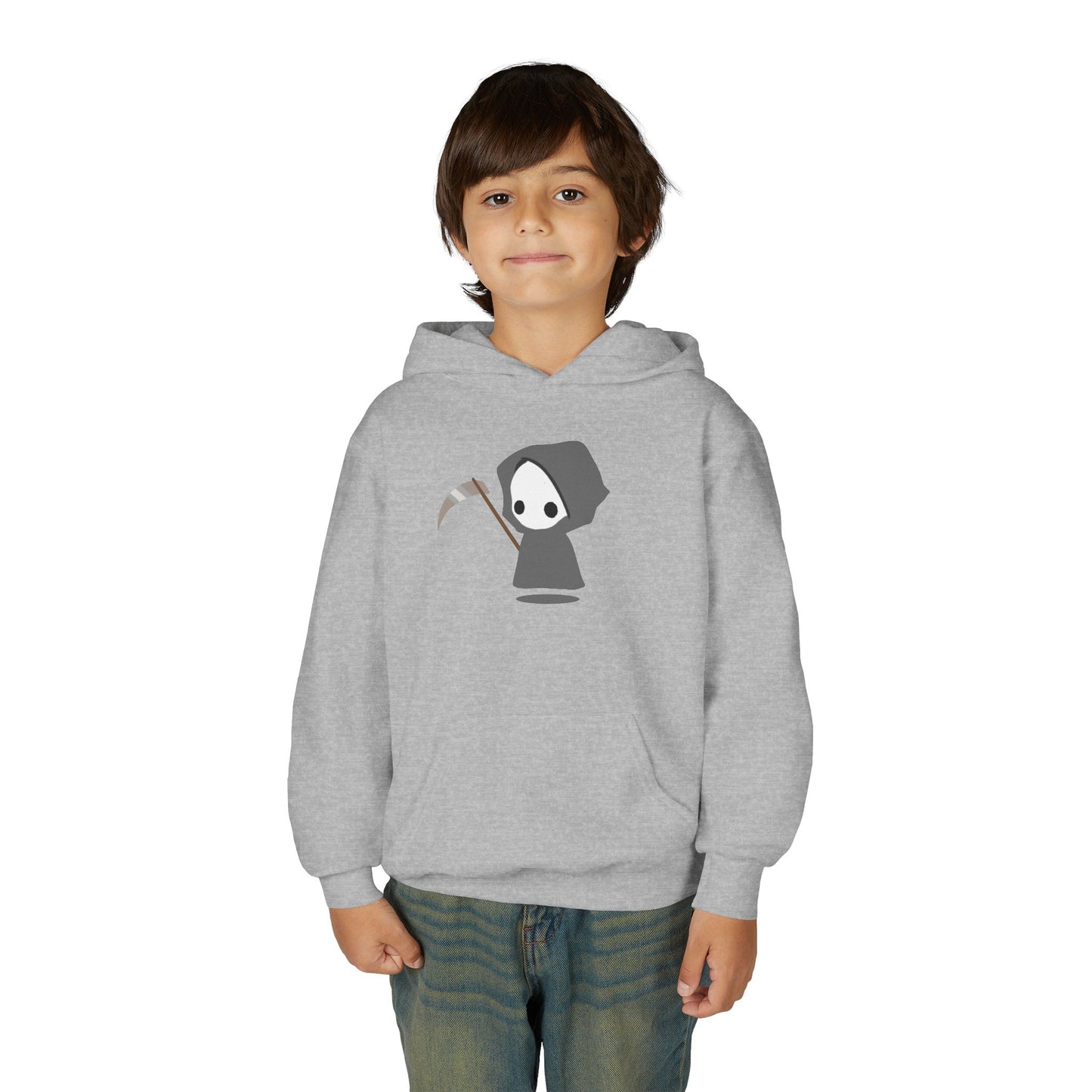 Cute Reaper: Youth Heavy Blend Hooded Sweatshirt