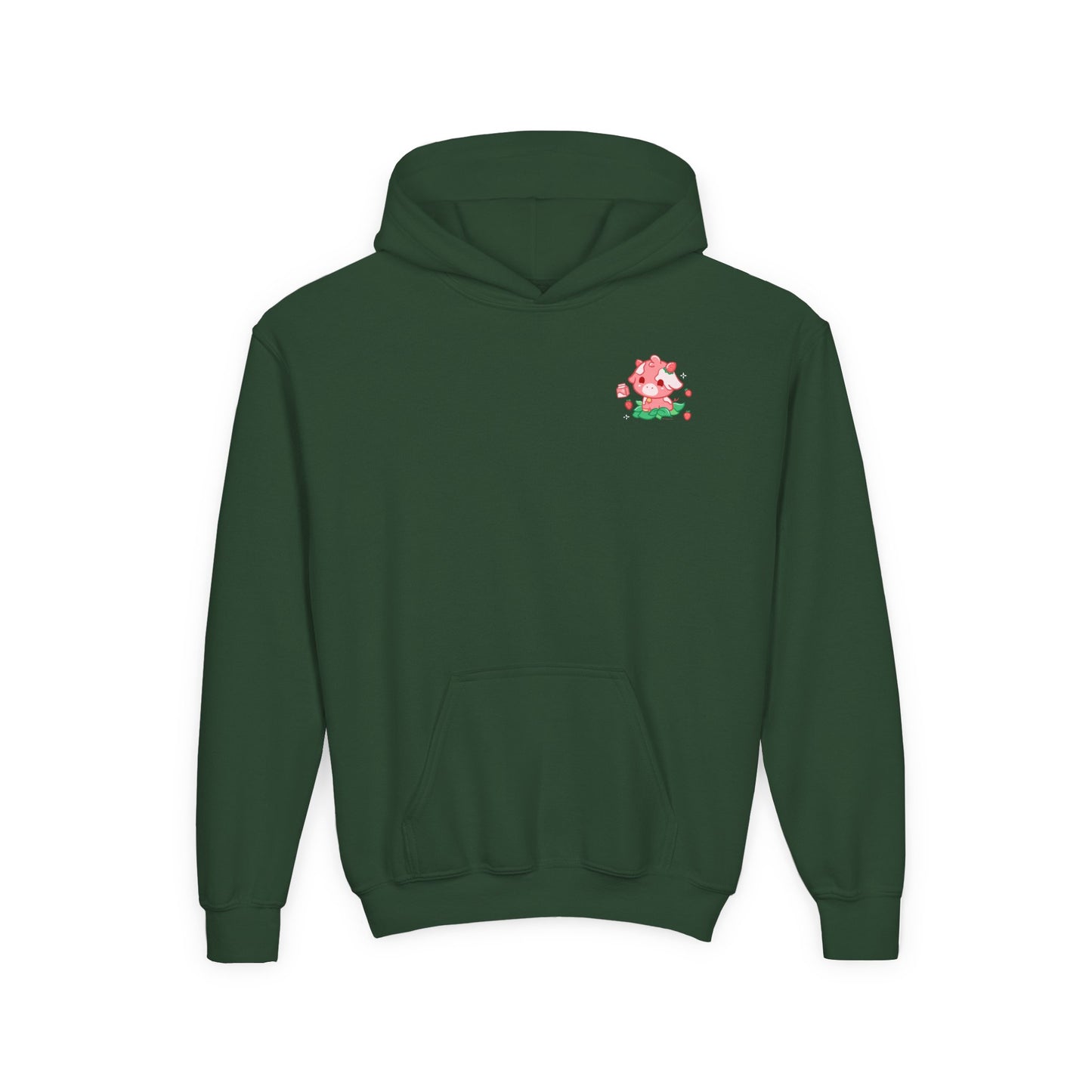 Strawberry Cow: Youth Heavy Blend Hooded Sweatshirt