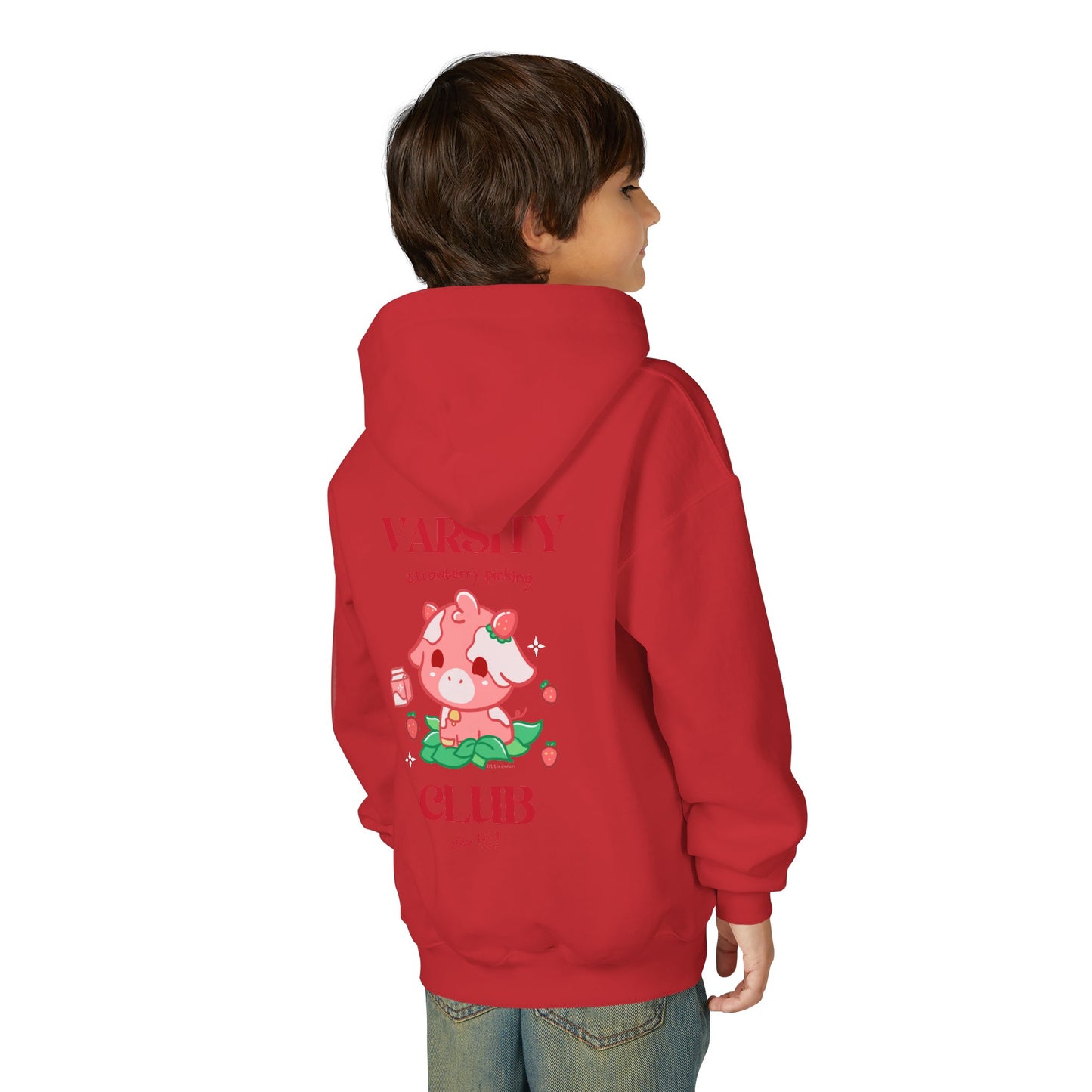 Strawberry Cow: Youth Heavy Blend Hooded Sweatshirt