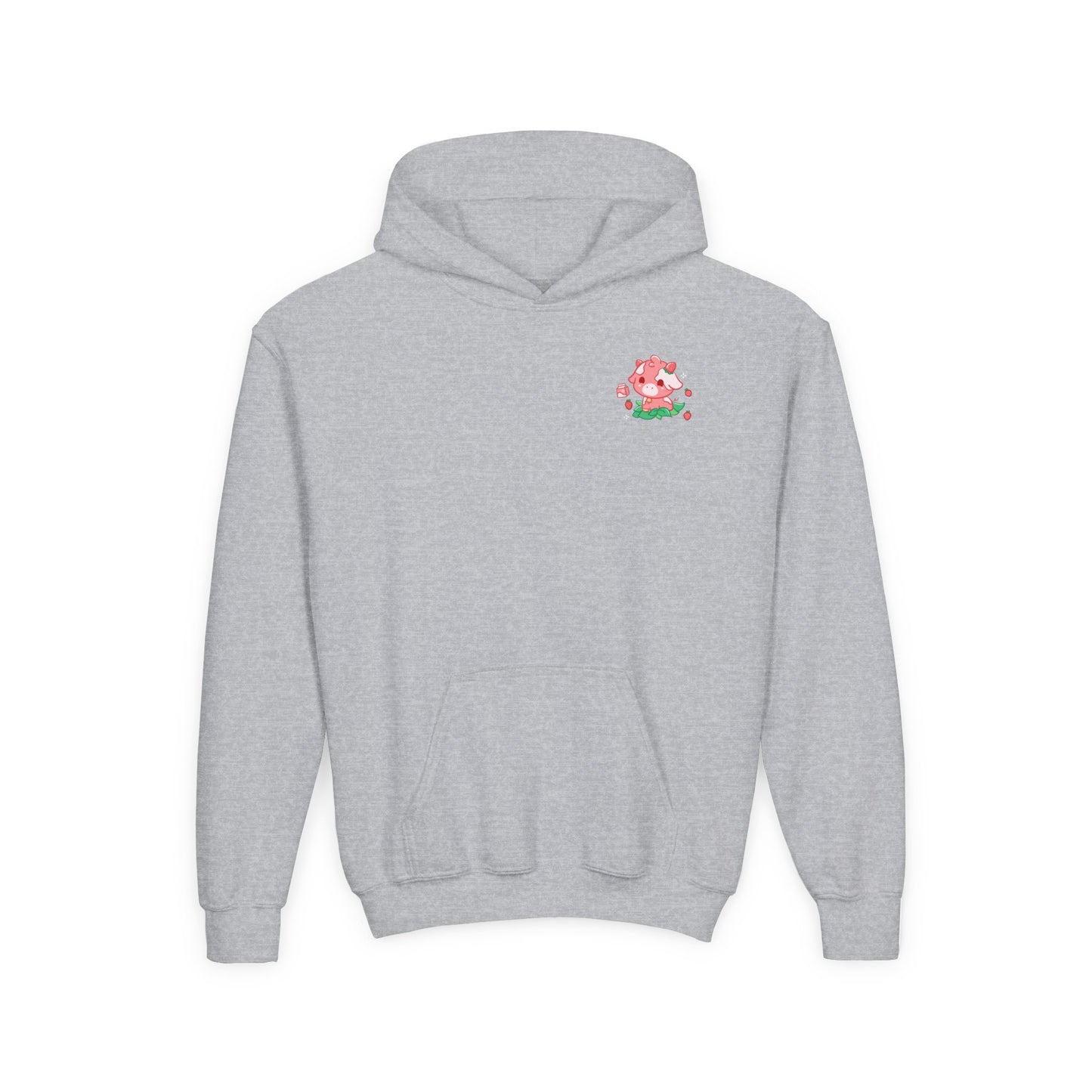 Strawberry Cow: Youth Heavy Blend Hooded Sweatshirt