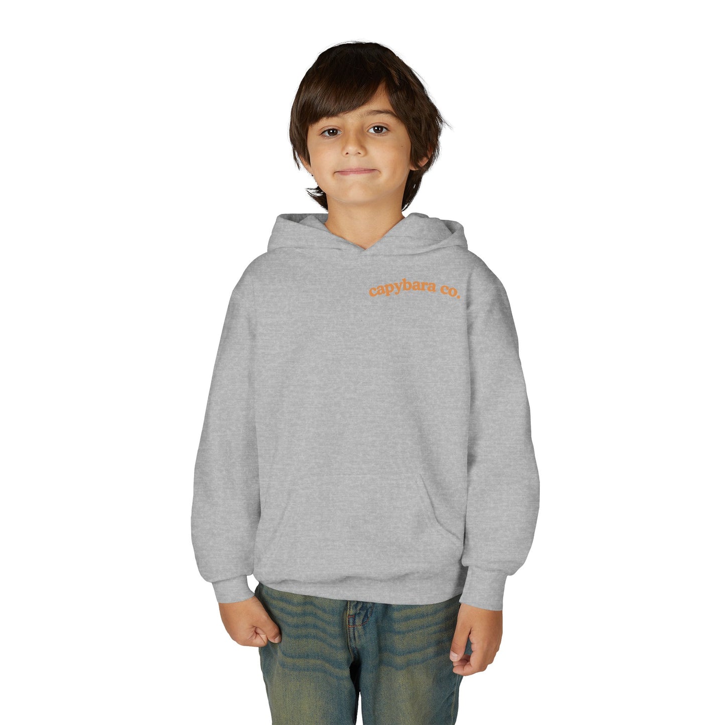 Capybara Bath: Youth Heavy Blend Hooded Sweatshirt