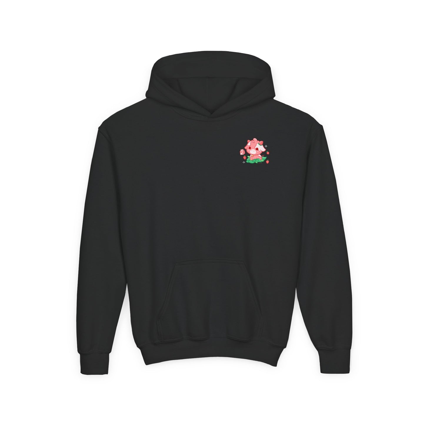 Strawberry Cow: Youth Heavy Blend Hooded Sweatshirt