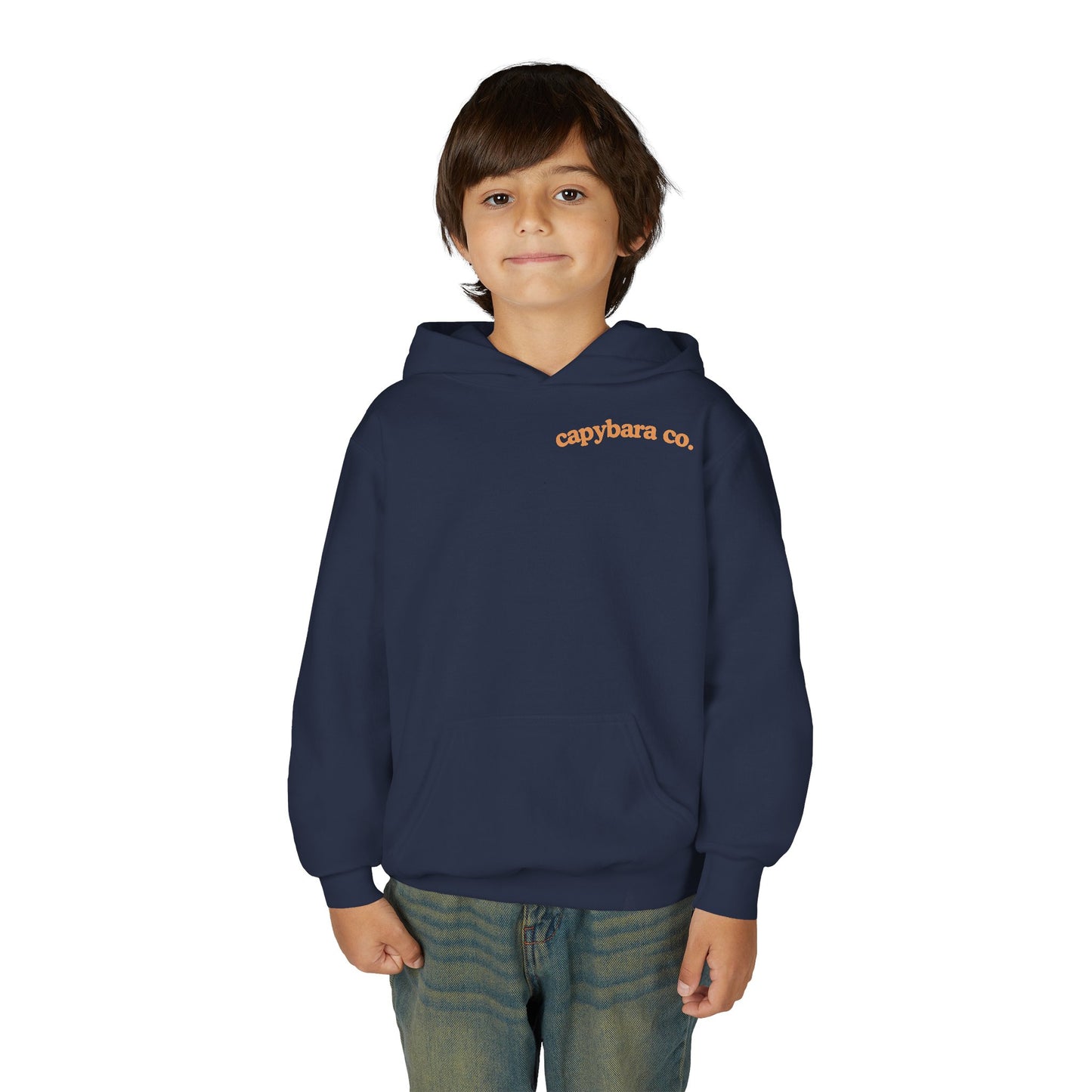 Capybara Bath: Youth Heavy Blend Hooded Sweatshirt