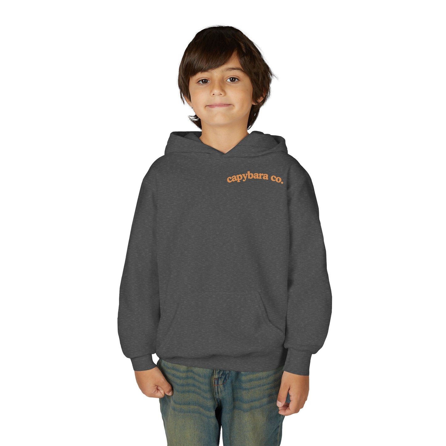 Capybara Bath: Youth Heavy Blend Hooded Sweatshirt