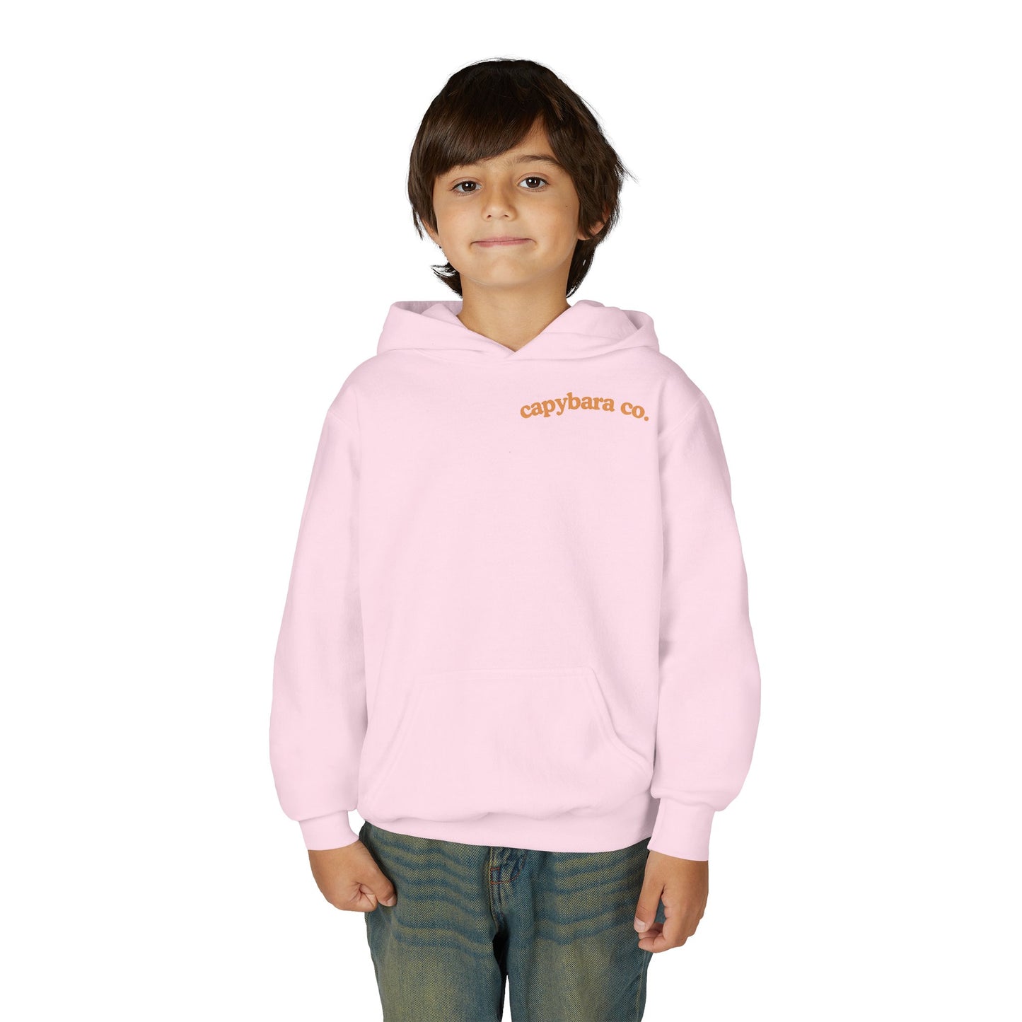 Capybara Bath: Youth Heavy Blend Hooded Sweatshirt