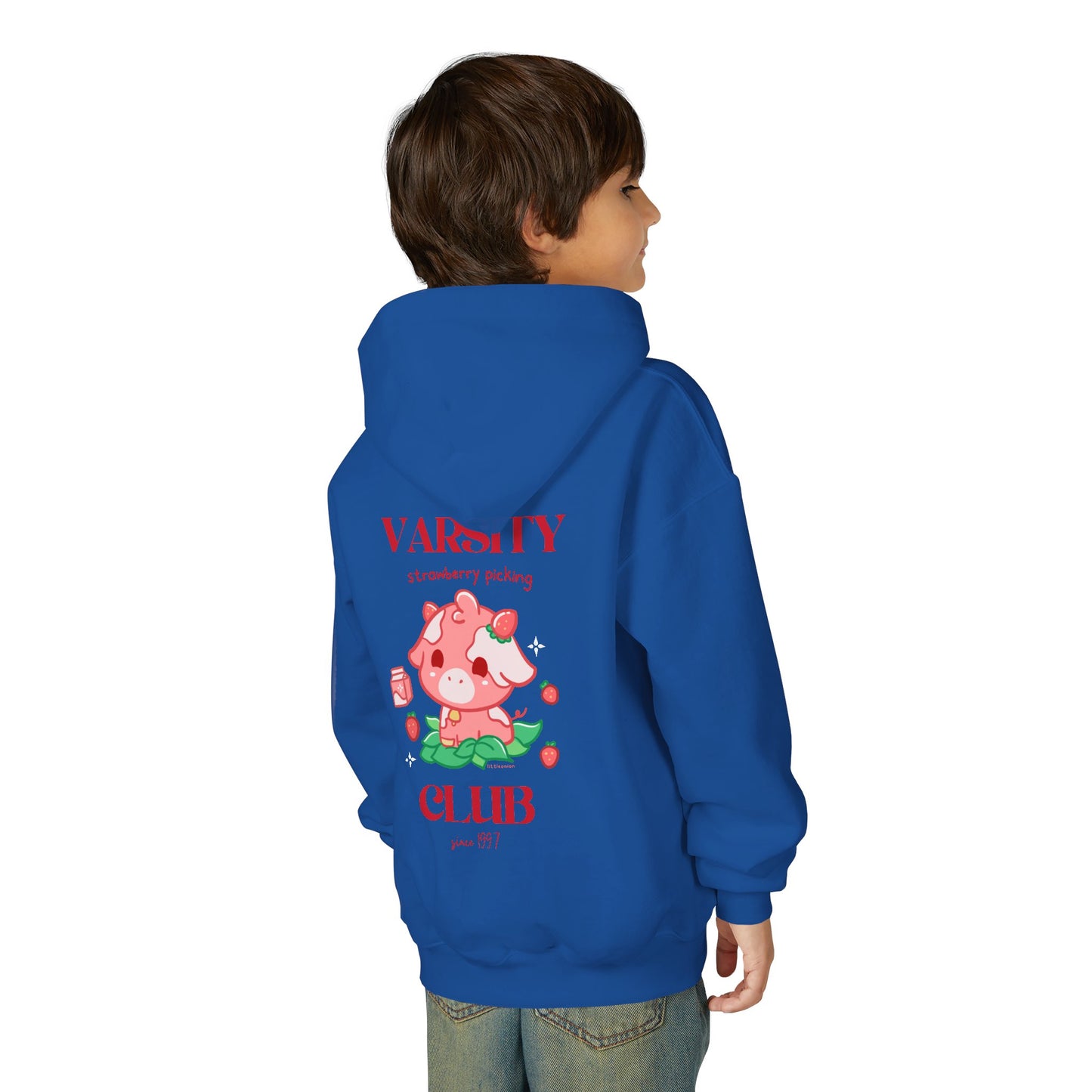 Strawberry Cow: Youth Heavy Blend Hooded Sweatshirt