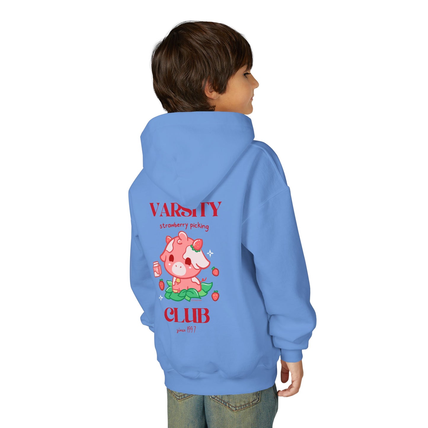 Strawberry Cow: Youth Heavy Blend Hooded Sweatshirt