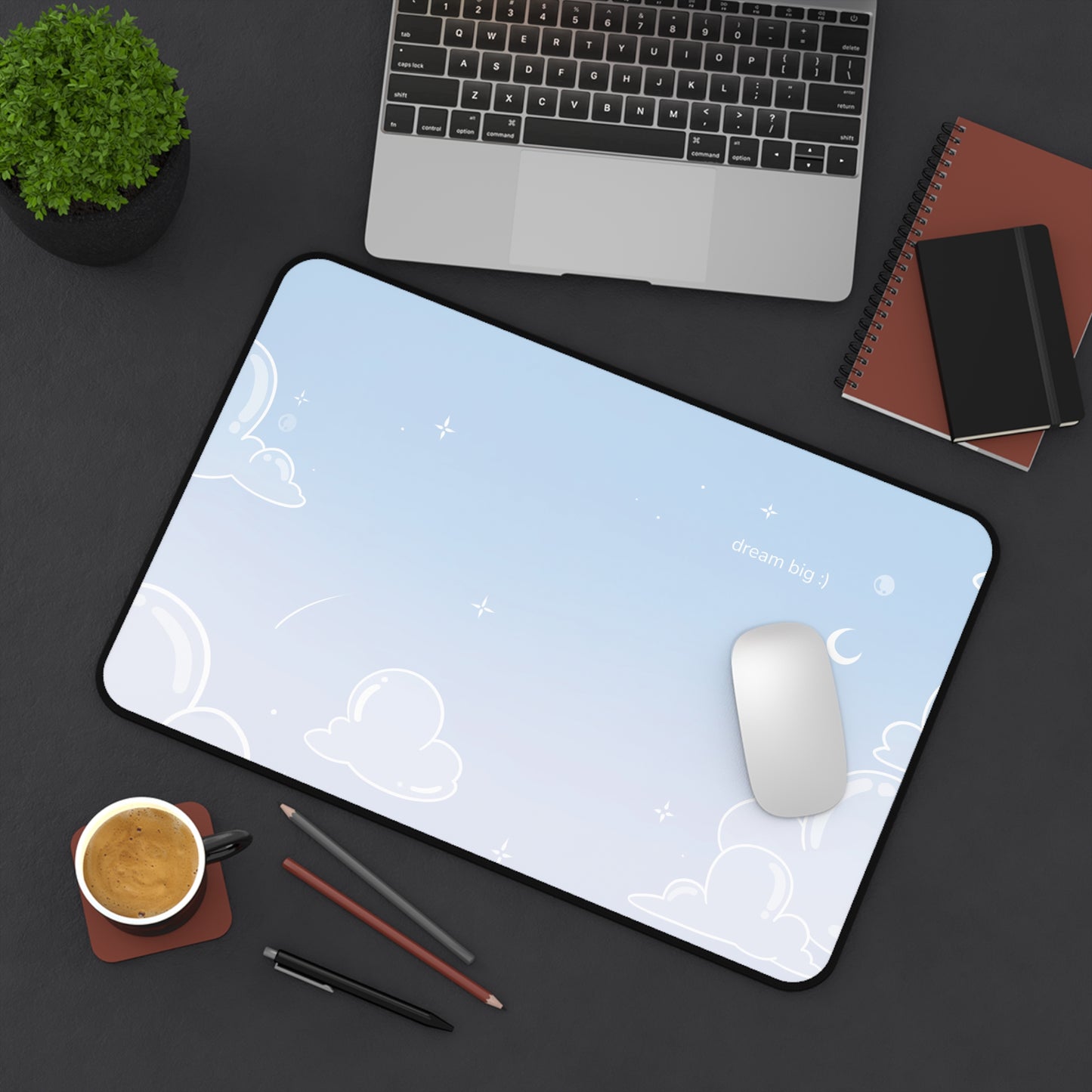 Bubble Cloud (light) Desk Mat