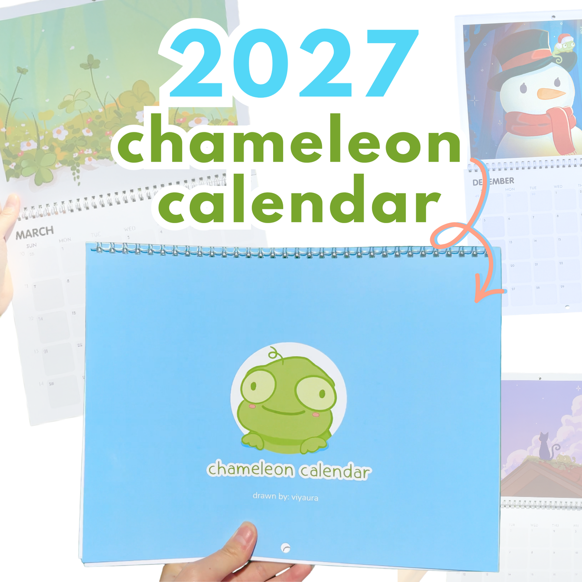 Chameleon Calendar 2027 (US & Canada)