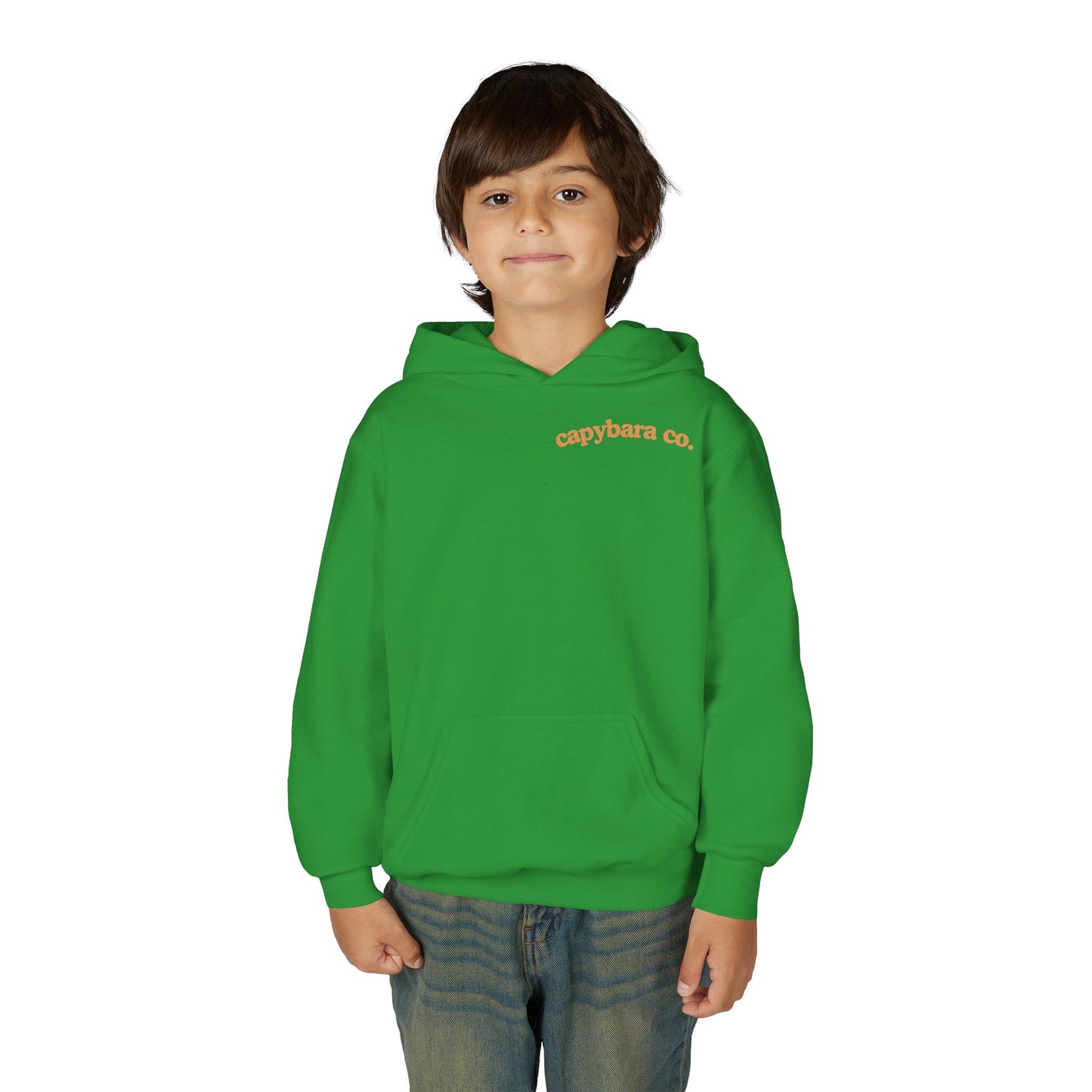Capybara Bath: Youth Heavy Blend Hooded Sweatshirt