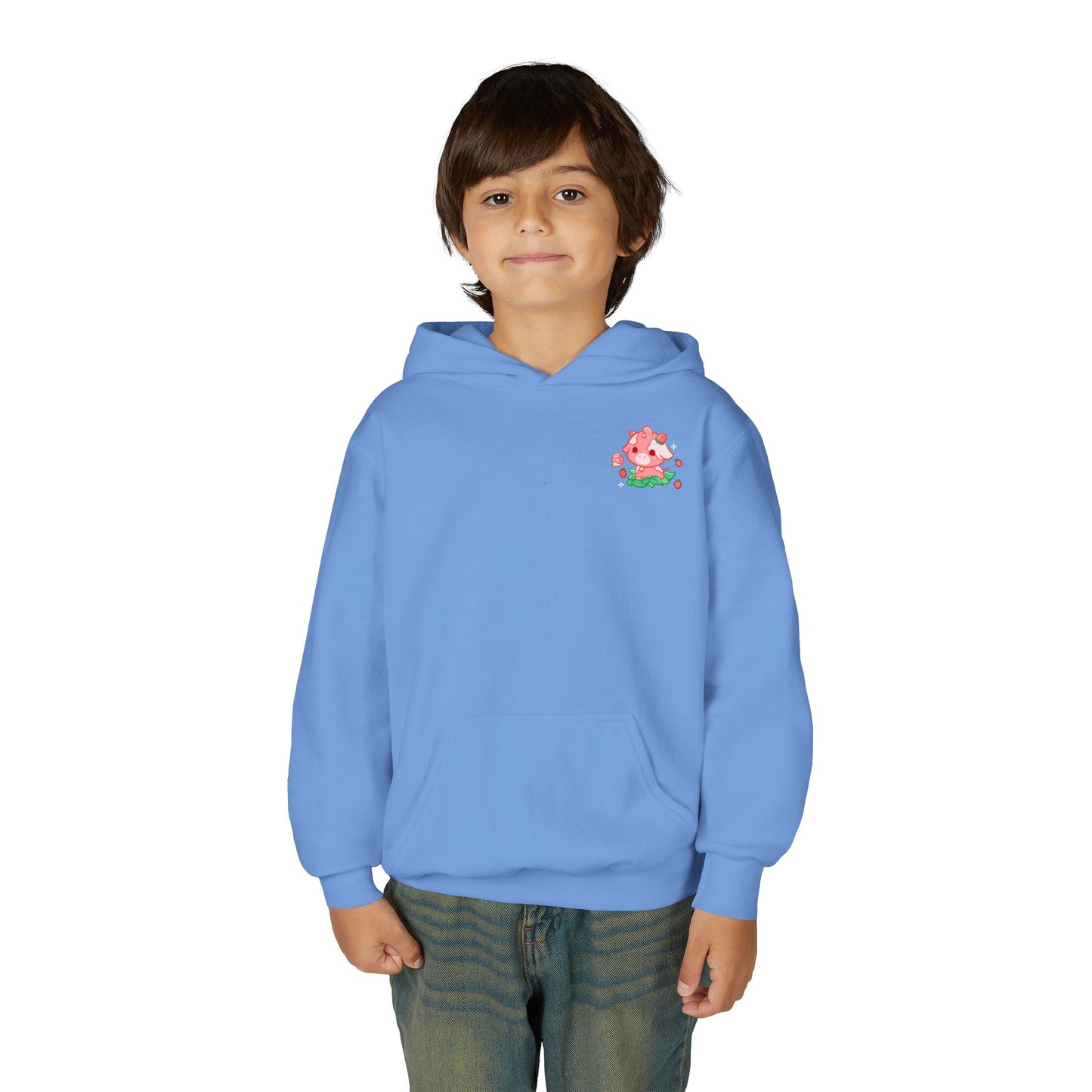 Strawberry Cow: Youth Heavy Blend Hooded Sweatshirt