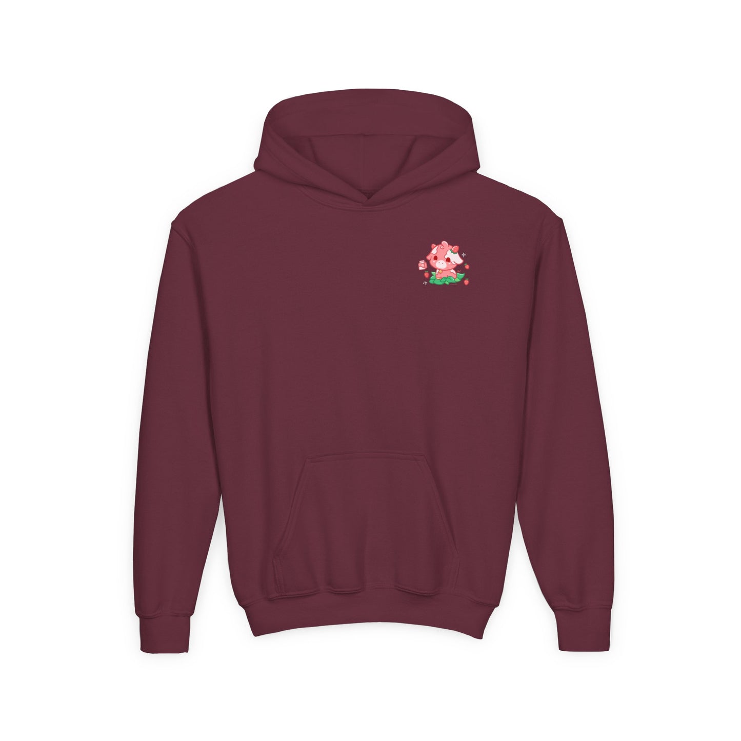 Strawberry Cow: Youth Heavy Blend Hooded Sweatshirt