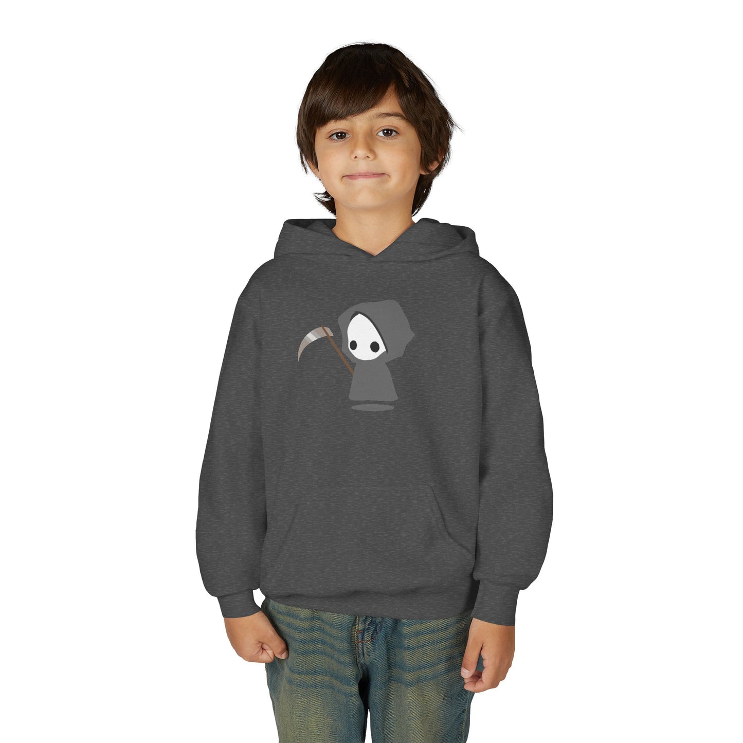 Cute Reaper: Youth Heavy Blend Hooded Sweatshirt