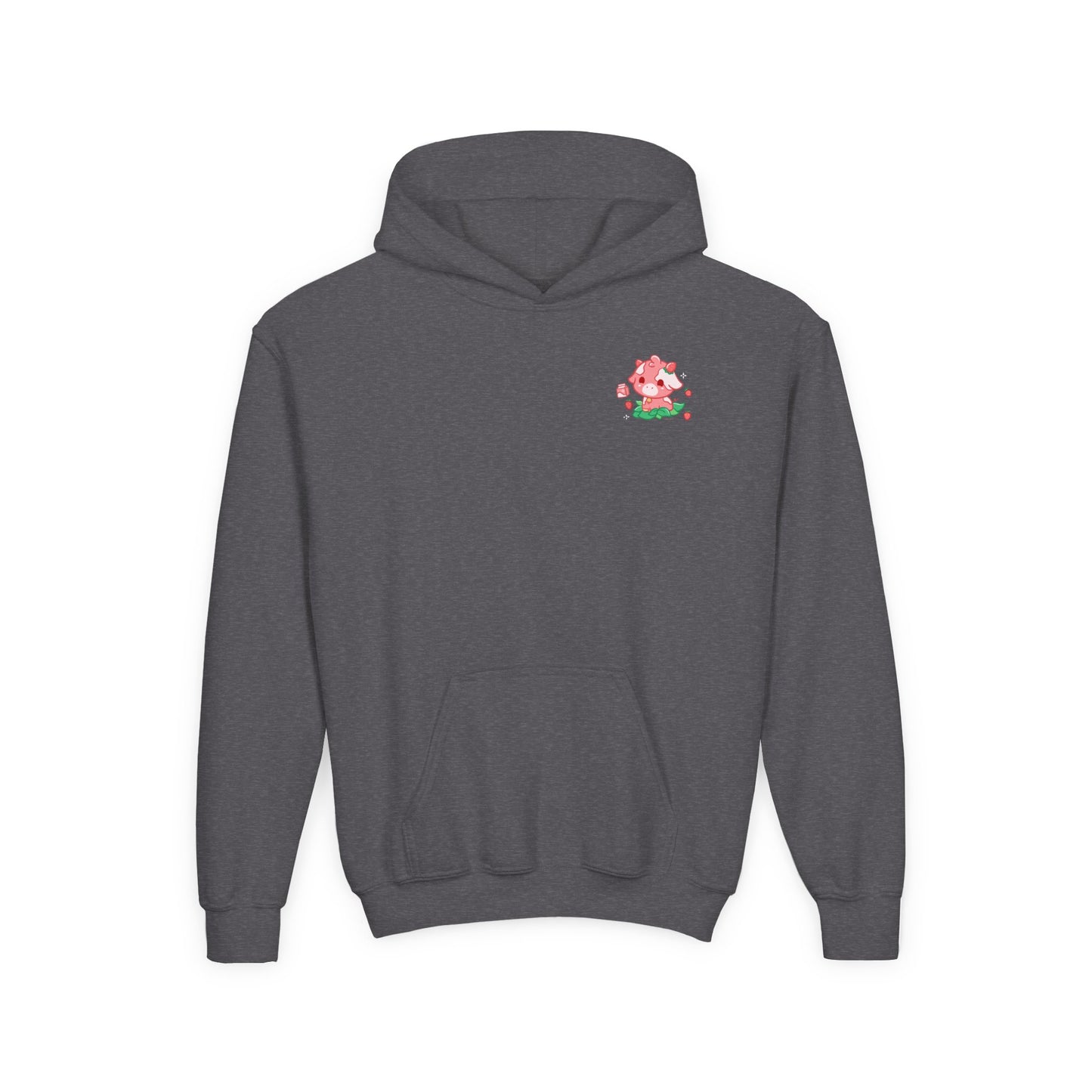 Strawberry Cow: Youth Heavy Blend Hooded Sweatshirt