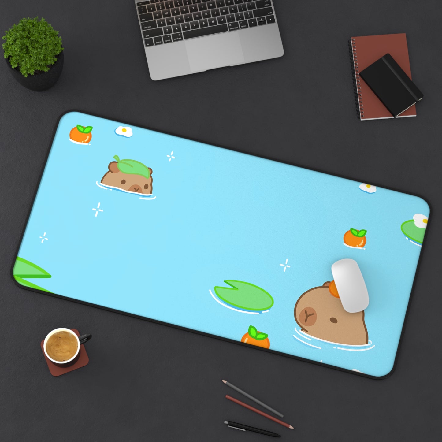 Capybara Pond Desk Mat