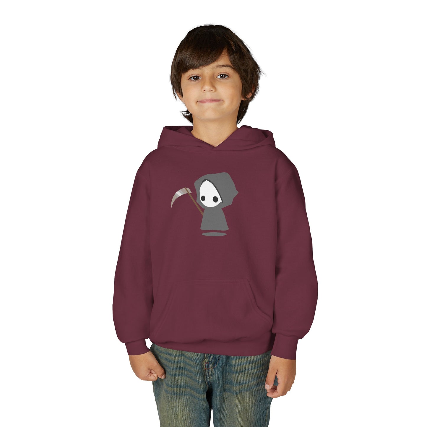 Cute Reaper: Youth Heavy Blend Hooded Sweatshirt