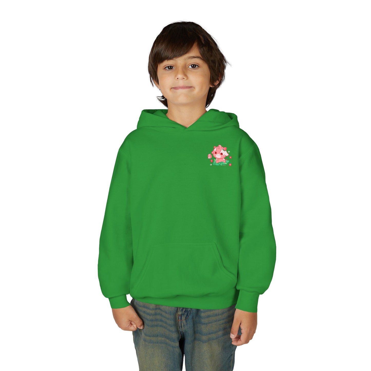 Strawberry Cow: Youth Heavy Blend Hooded Sweatshirt