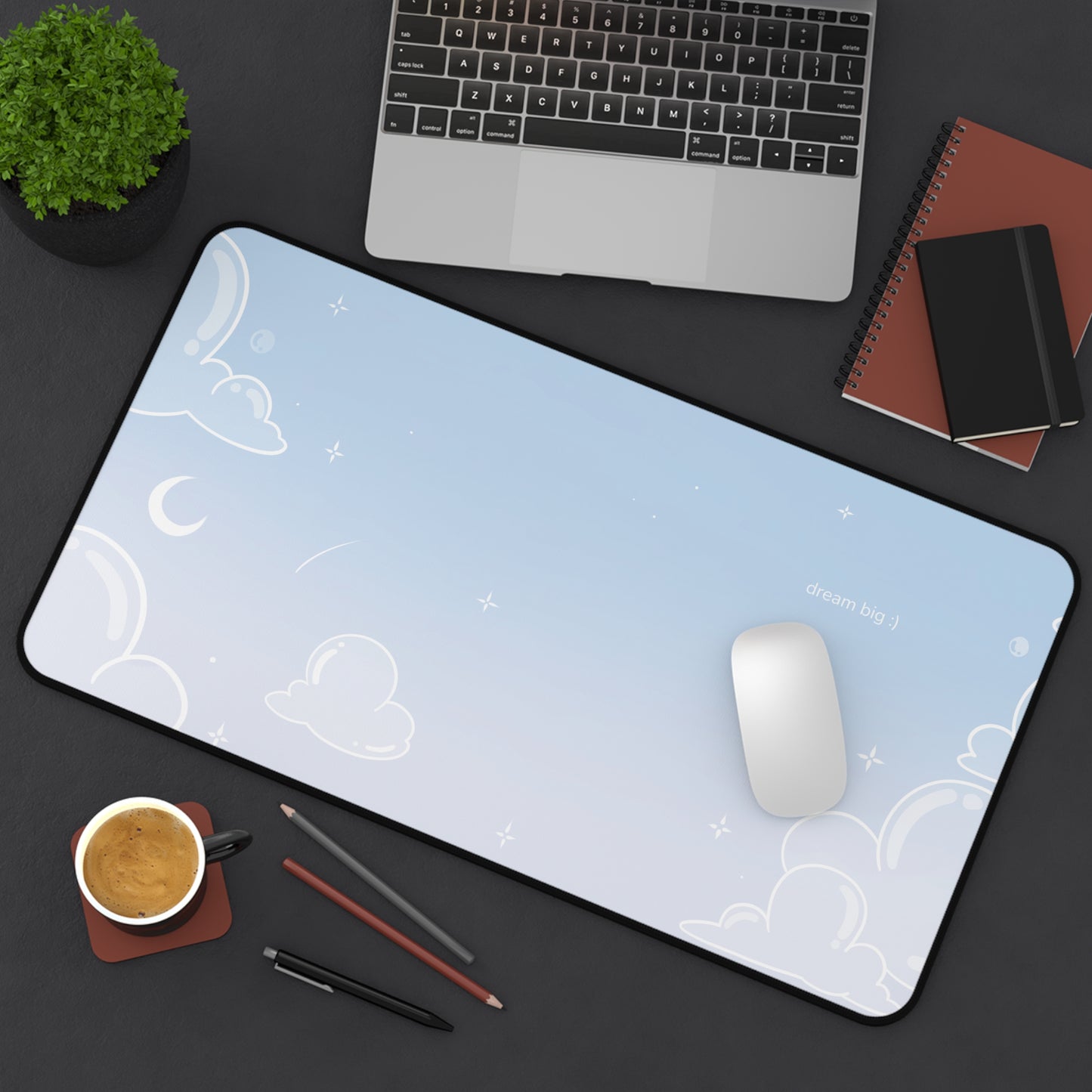 Bubble Cloud (light) Desk Mat