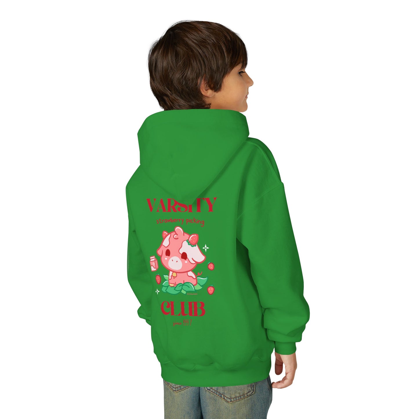 Strawberry Cow: Youth Heavy Blend Hooded Sweatshirt