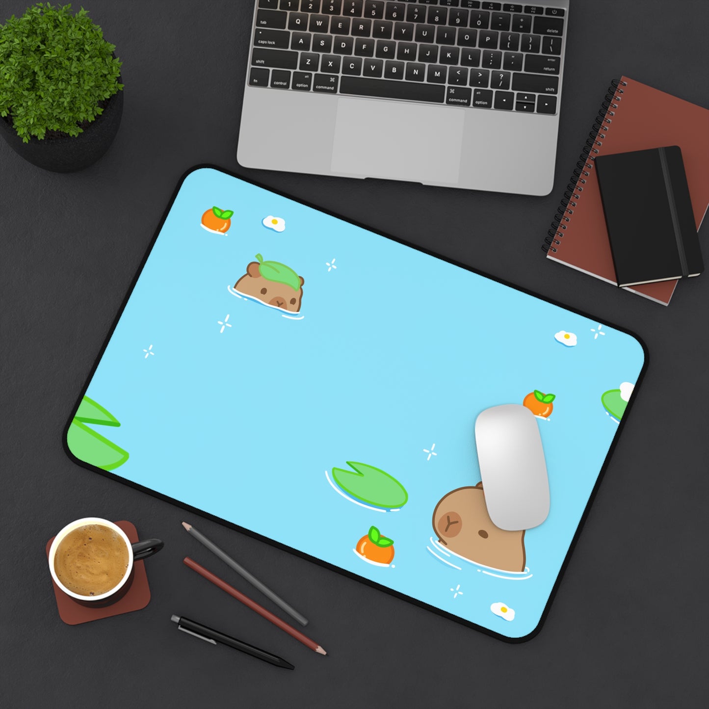 Capybara Pond Desk Mat